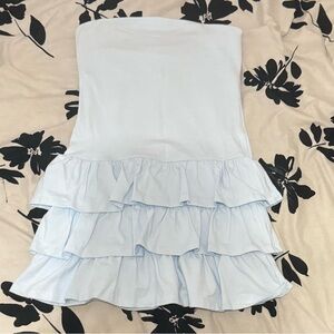 Forever 21 Light Blue Ruffle Mini Dress